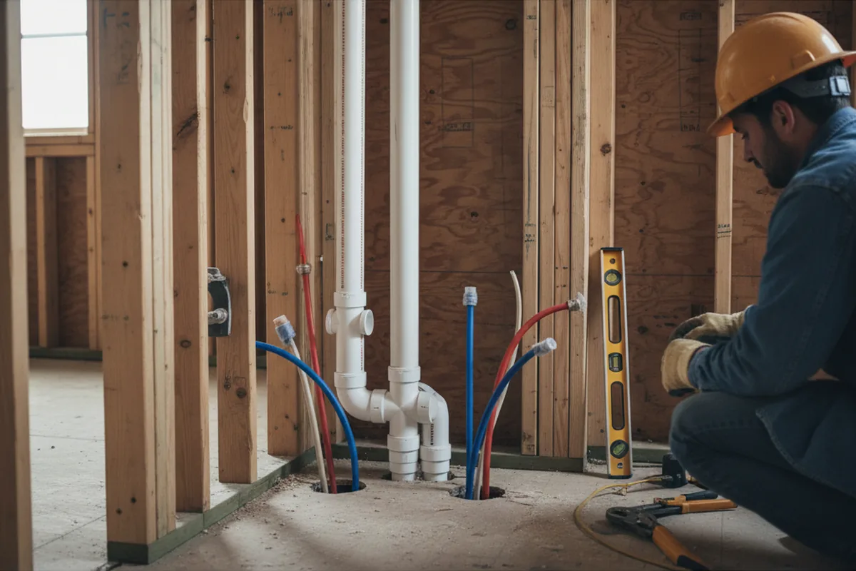 Drain and supply rough-in during Leak Detection in Cumberland